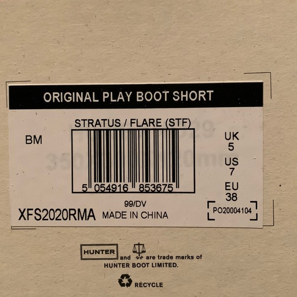 Brand New Hunter Boots SZ 7 Stratus Flare in Gray/Pink - Picture 2 of 7